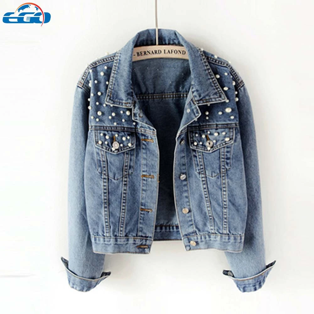 pearl denim jacket plus size