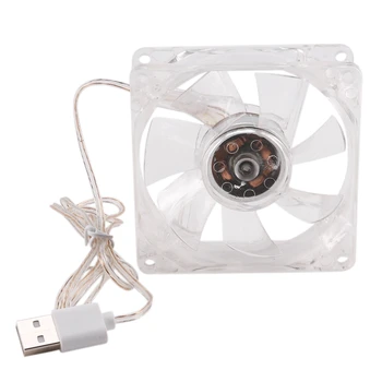 

4 Colors Lamps 8cm USB Colorful Light Transparent Cooling Fan 5V CPU Cooling Fan for PC Computer