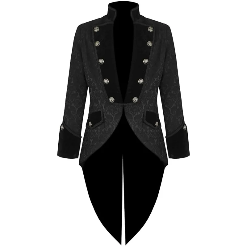 Men Medieval Victorian Costume Tuxedo Gentlema Tailcoat Gothic Steampunk Trench Vintage Frock Outfit Coat for Men