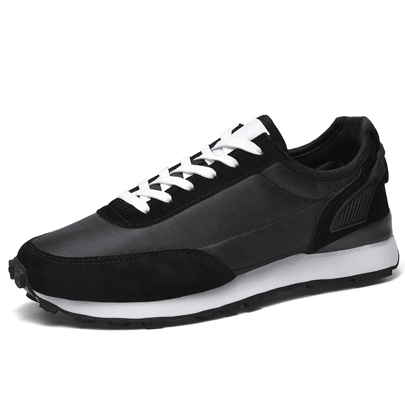 Осенняя мужская повседневная обувь; дышащая обувь; Zapatos; легкие; Calzado de hombre; удобные мужские кроссовки; смешанных цветов на ровной подошве; мужская обувь - Цвет: Черный