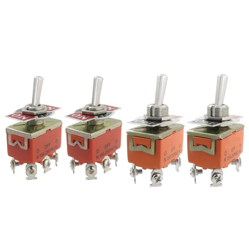 

4 Pcs AC 250V 15A Amps ON/OFF/ON 3 Position/2 Position DPDT Toggle Switch