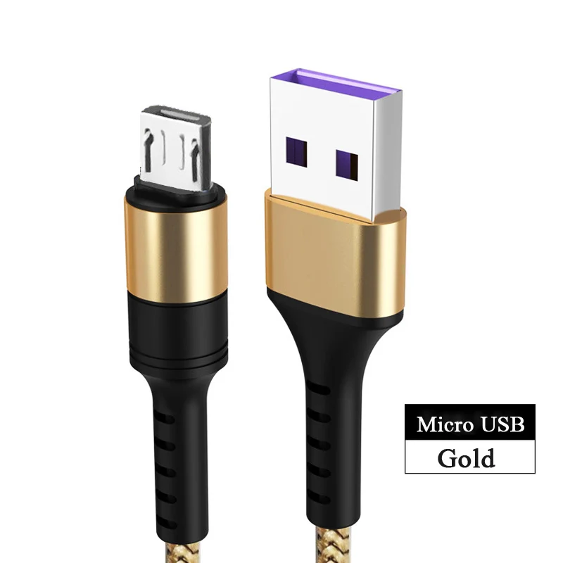 1 м 2 м кабель Micro USB 3A Быстрая зарядка для Xiaomi Redmi Note 5 Pro Android Мобильный кабель передачи данных телефона для samsung S7 Micro зарядное устройство - Цвет: Золотой