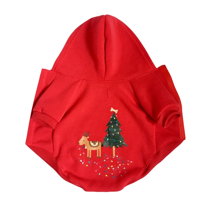 Рождественская теплая зимняя одежда для домашних животных, щенка, собаки, одежда для отдыха, Бульдог-мопс, толстовки с капюшоном, утепленное пальто с капюшоном
