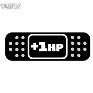Volkrays Creative Car Sticker +1hp Band Aid Accessories Reflective Waterproof Sunscreen Vinyl Decal Black/Silver/White,3cm*11cm