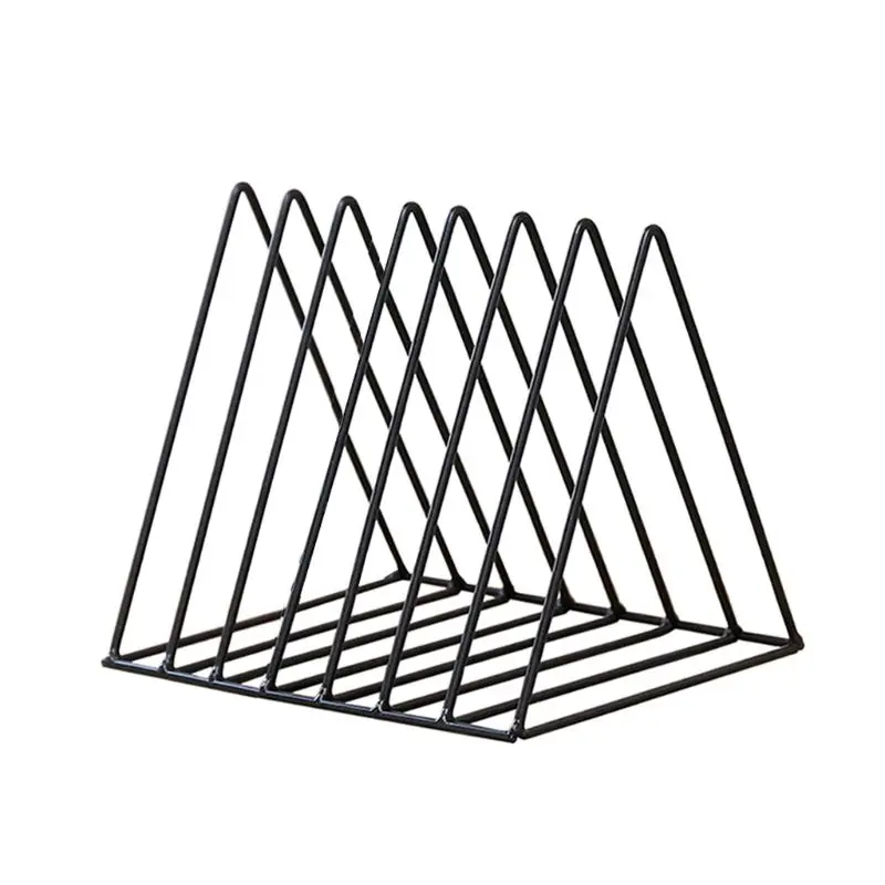 

Iron LP Record Rack Triangle Book Magzine Holder Desk Record Storage Organizer