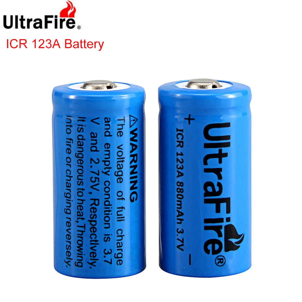 UltraFire ICR 123A/16340 Li-ion Rechargeable Batteries CR123A 3.7V 880mAh 16340 Lithium Battery For LED Flashlight Camera Meter | Лампы и