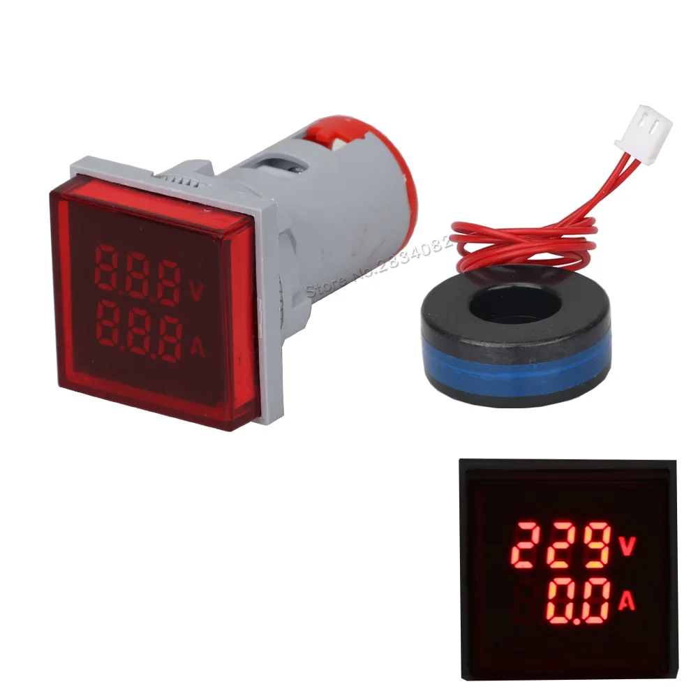 Digital LED Dual Display Voltmeter Ammeter Voltage Gauge Meter AC 60-500V<0-FEU 