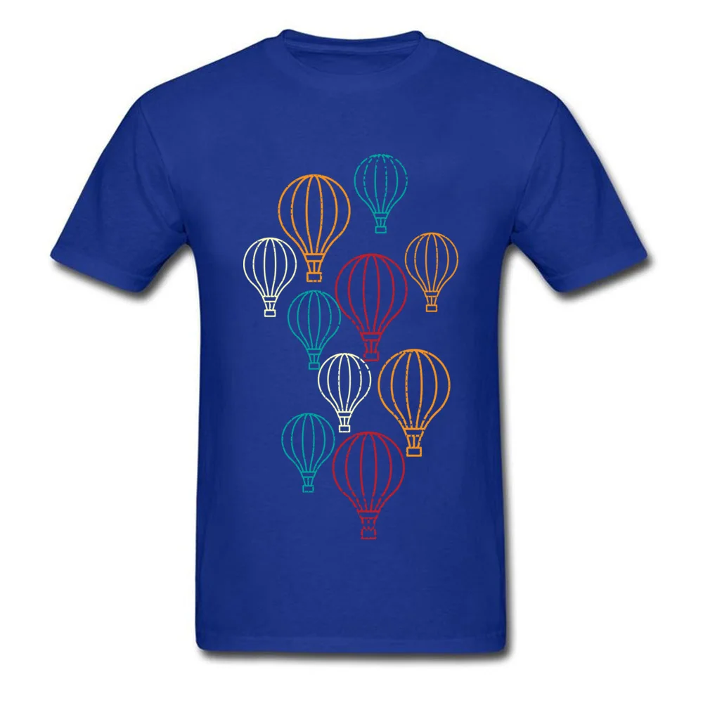 DesignUnique Short Sleeve T Shirt April FOOL DAY Wholesale O Neck 100% Cotton Tee Shirt Male Tshirts air Balloon air Balloon blue