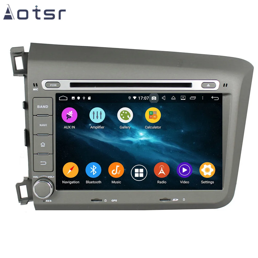 AOTSR Android 9,0 DSP ips gps навигация Carplay автомобильный DVD для Honda Civic 2012- радио плеер Мультимедиа Центральный Контроль Wifi