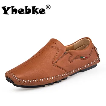 

Yhebke 2020 Men Casual Genuine Leather Slip On Loafers Boat Shoe Autumn Footwear Luxury Brand Vintage Breath Driving Male Shoes