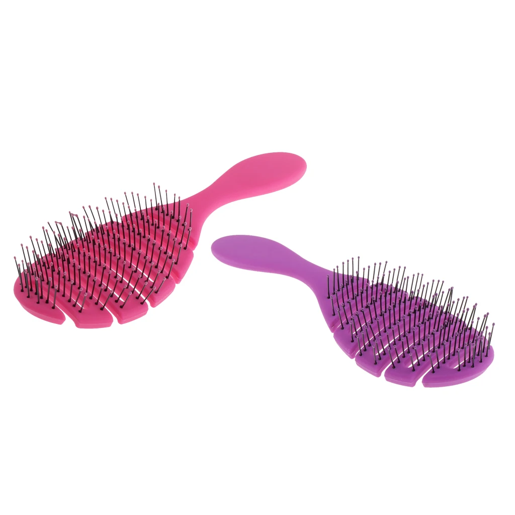 2x Adults Massage Scalp Hair Brush Combs Reduce Frizz Breakage Wet Dry Hair