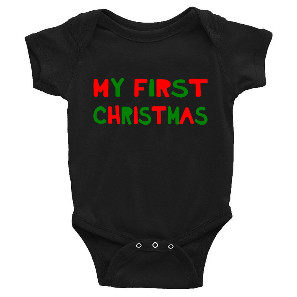 thumbnail image 1 of 1 pieza Mi primera Navidad como papá mamá familia Navidad camiseta a juego bebé mameluco bebé recién nacido mono trajes ropa gráfica camiseta, 1 of 5