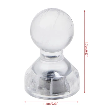 

6pcs Transparent Colorless Magnetic Plastic Thumbtack Whiteboard Message Sticker