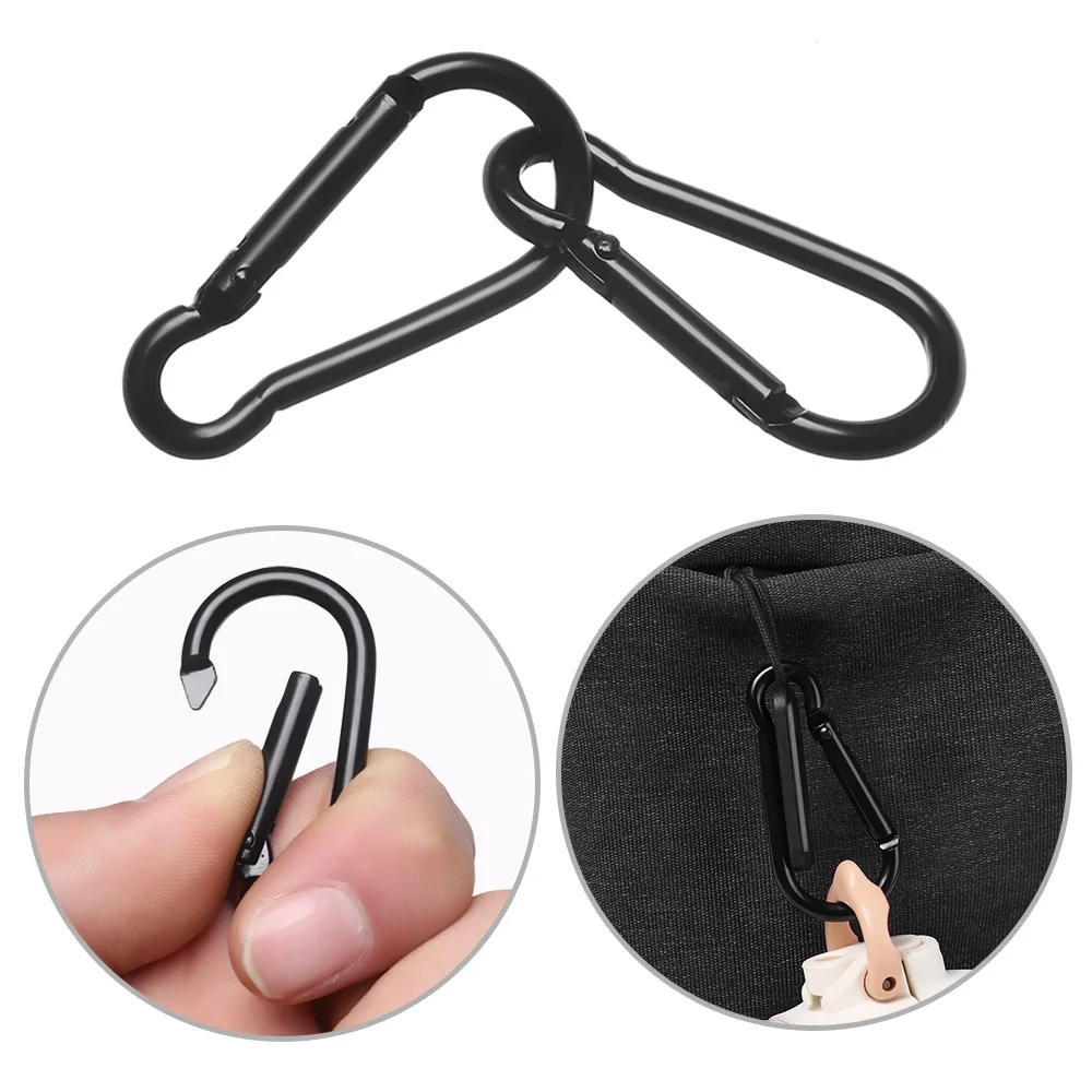 Black Carabiner Clip Aluminum Carabiner Rectangle Spring Buckle Carabiner  Key Chain Personalized Keychain Key Ring Metal Carabinerhook Clasp 