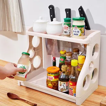 

Kitchen Storage Rack Floor-to-ceiling Space-saving Rack Multi-function Seasoning Chopper Storage Rack Kitchen Tools