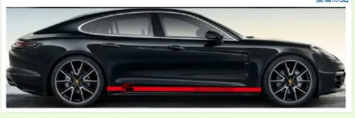 black sticker 3 Спортивные полосы наклейки для автомобиля Porsche машина Panamera обе стороны тела Спорт авто наклейки - Название цвета: black sticker 3
