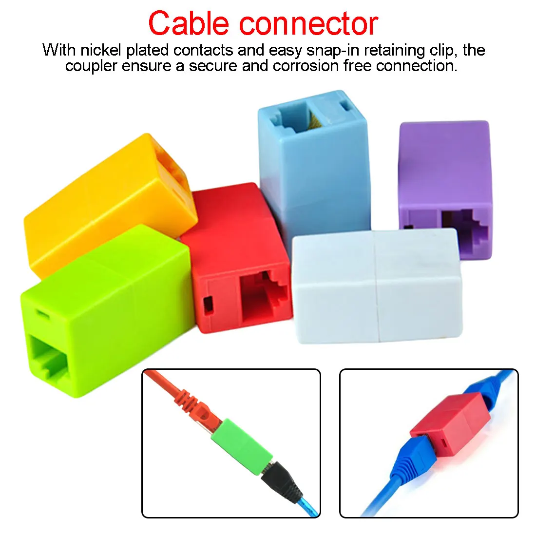 5 шт. RJ45 CAT 8p8c Удлинитель сетевой Ethernet Lan кабель Столярный Соединительный разъем случайный цвет