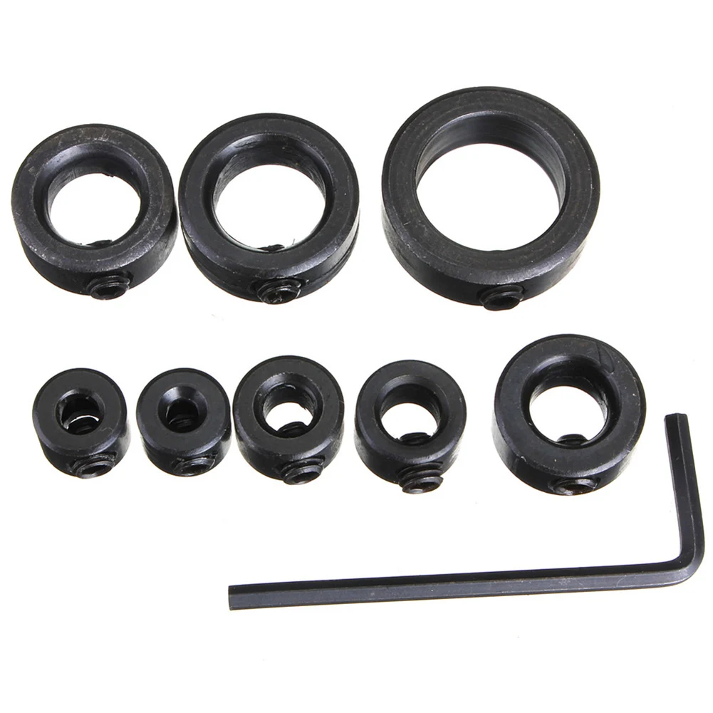 8pcs/set Metric Drill Bit Shaft Depth Stop Collars with Hex Wrench Woodworking Limited Ring Collar Tool Accessory Set | Инструменты
