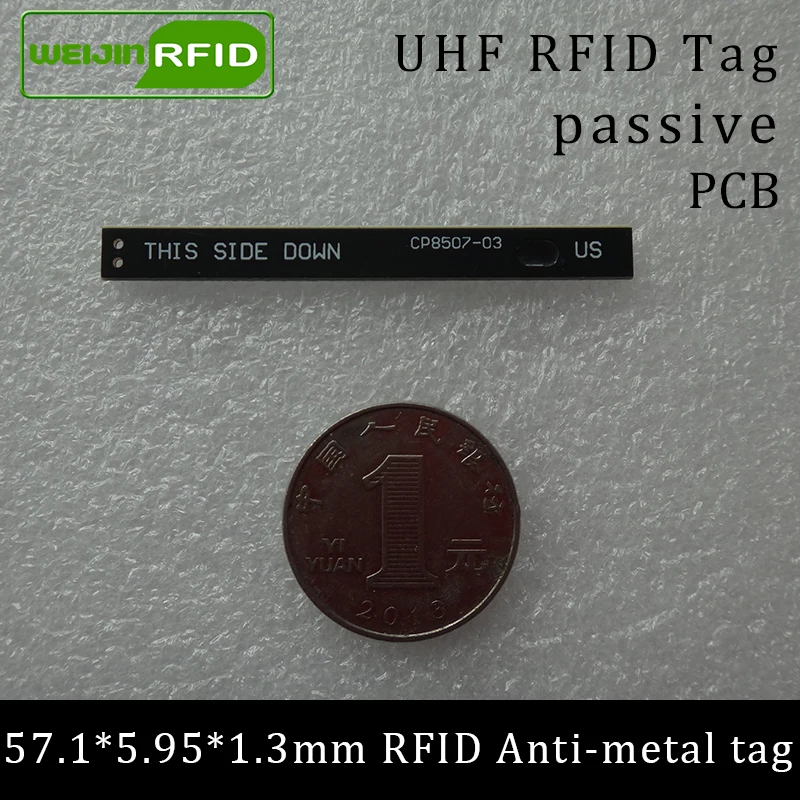 

UHF RFID anti-metal tag 915mhz 868mhz Alien Higgs3 57.1*5.95*1.3mm EPC Gen2 18000-6C durable paint smart card passive RFID tags