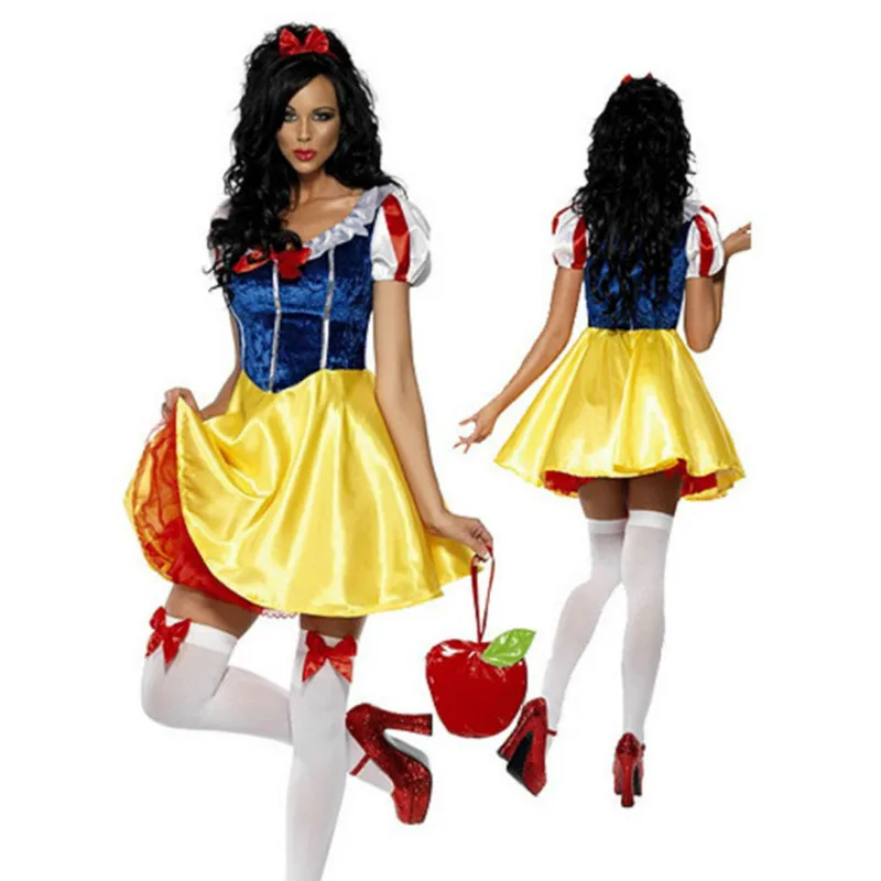 

Adult Princess Snow White Costume Women Fantasia cosplay Halloween Costumes for Women Prom Dress