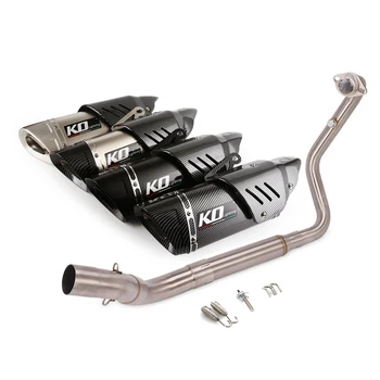Slip On Motorcycle Exhaust Front Connect Pipe And 51mm Muffler Stainless Steel Exhaust System For Zontes ZT310R 310T 310X