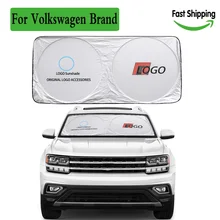 For vw emblem parasol coche car sun shade cover logo sunshine protector blind for Volkswagen windshield sunshade parasol auto