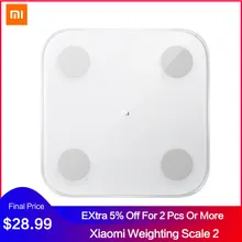 Xiaomi Mijia Mi Balance de Composition corporelle intelligente 2 graisse Balance de poids salle de bain numérique électronique écran LED Balance APP analyze de données(China)