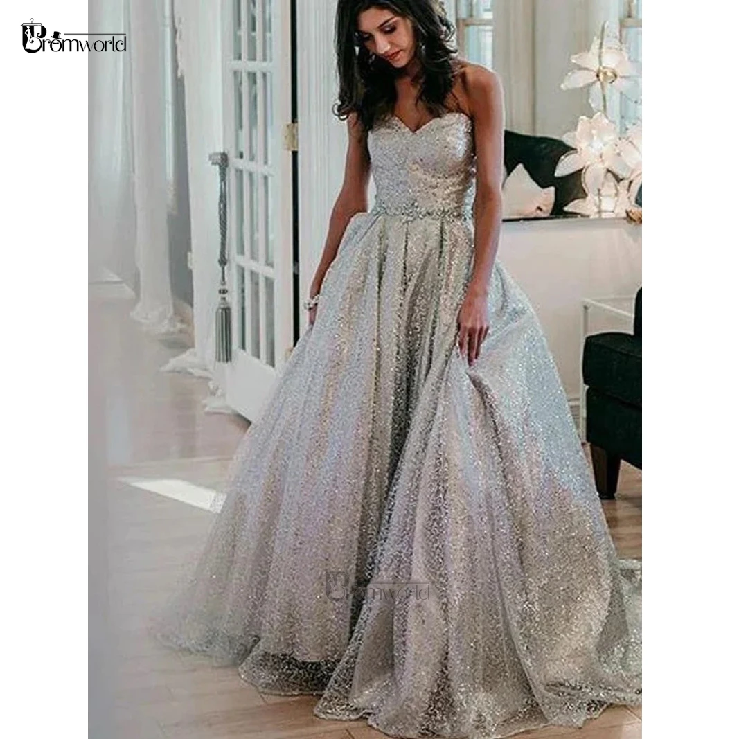 Promworld Sparkly Ball Gown Sweetheart ...