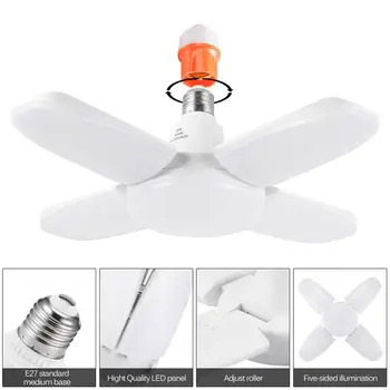 

Youool New E27 LED Bulb Foldable Fan Blade Bulb 60W LED Lamp Super Bright White 6500K For Indoor Home Ceiling Light LED Bulb Fan