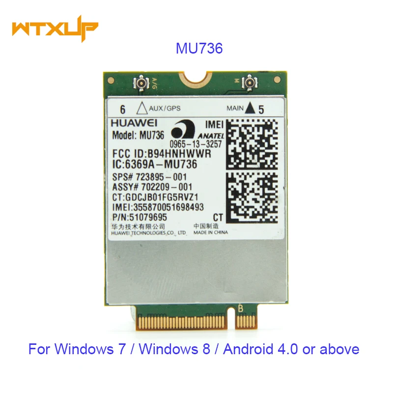 Разблокированный модуль HUAWEI MU736 LTE M.2 NGFF WWAN карта WCDMA/HSP/HSPA +/EDGE/GPRS/GSM 3G 4G|huawei lte 4g|4g