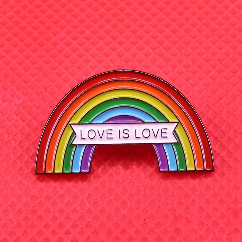Эмалированная брошь в форме радуги Love is love ЛГБТ pride | Украшения и аксессуары
