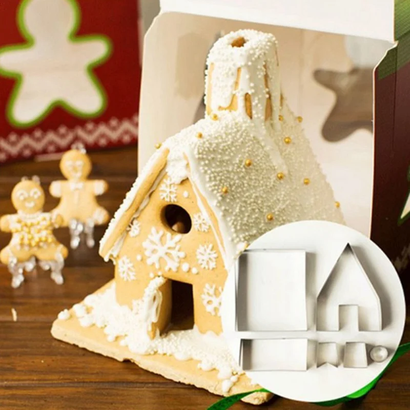 Christmas Cookie Cutter Stainless Steel Cut Candy Biscuit Mold Cooking Tools Christmas Theme Metal Cutters Mould Snowflake Snowm