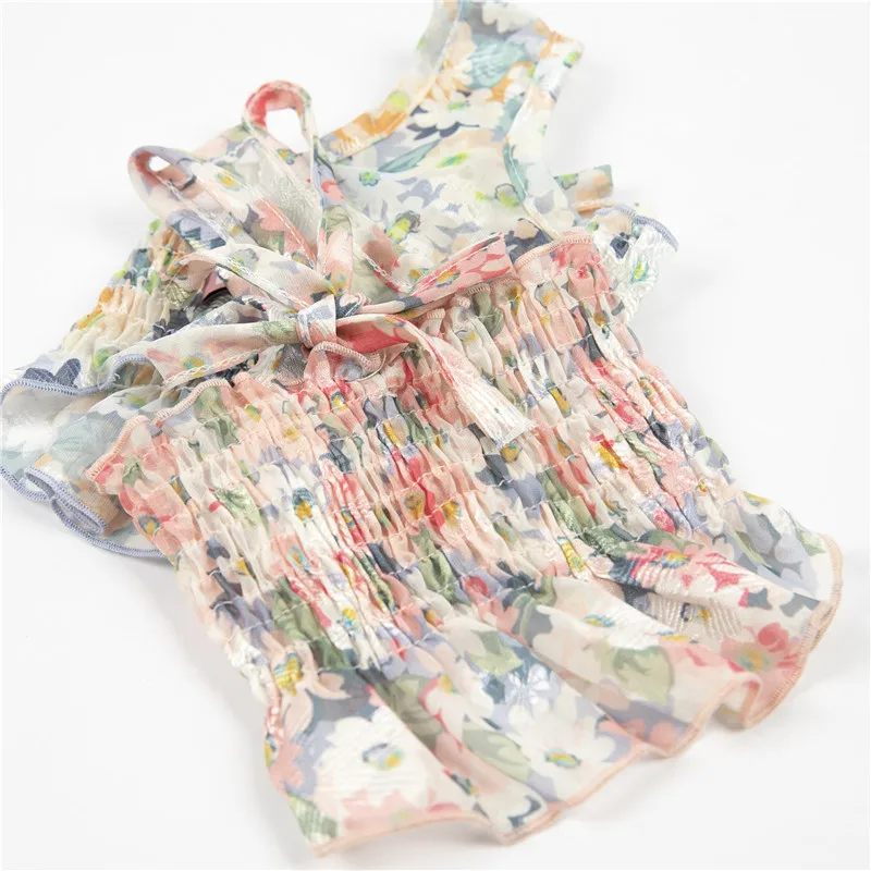 Puppy Dogs Fashion Summer Apparel Flower Small Poodle Skirts