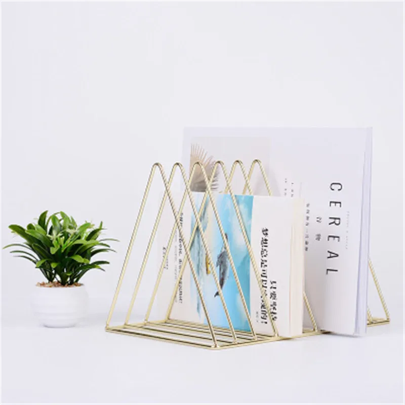 Pokich Creative Iron Small Bookshelf Multi-Function Home Lliving Room Bedroom Desktop Books Finishing Storage Holders Rack