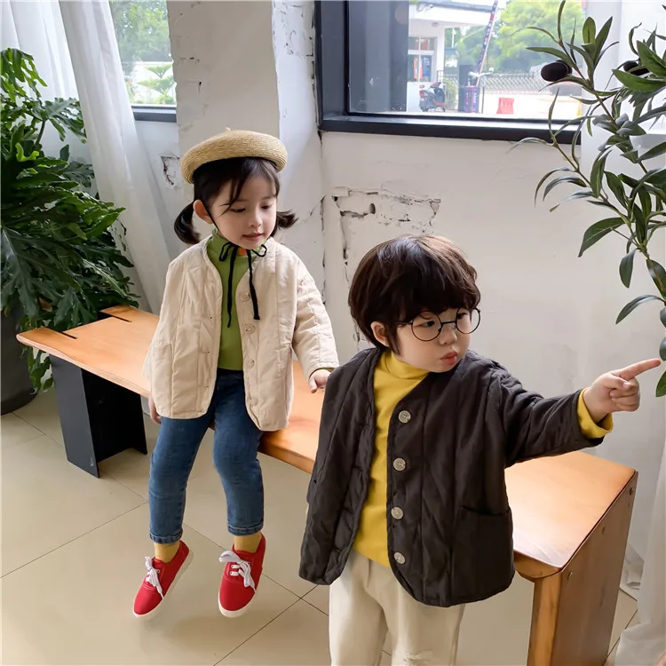 MILANCEL fashion Korean kids jacket single breast boys coat long sleeve girls coat