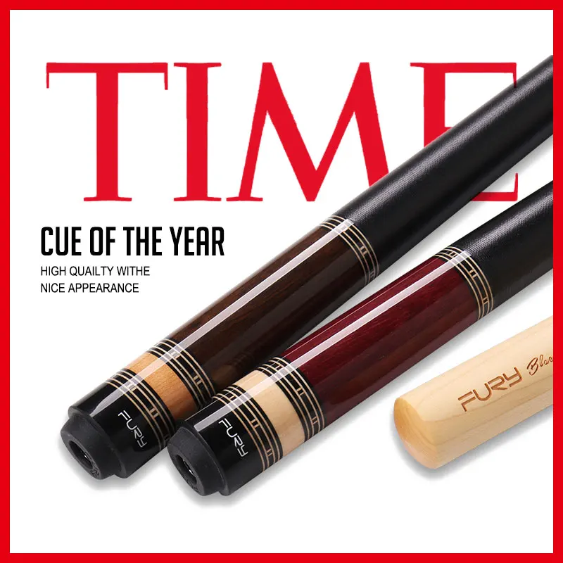 

Fury professional billiard pool cue stick tecnologia American maple shaft ebony inlay butt handmade billar kit with a extension