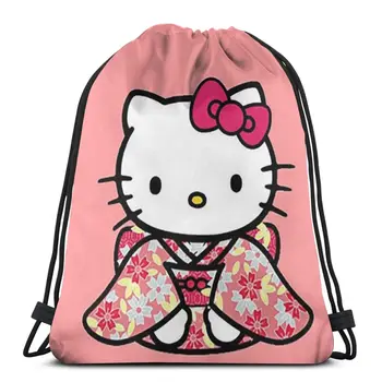 

New Hot KT Fashion Cartoon Student School High Quality Backpack Boys Woman Girls Drawstring bag