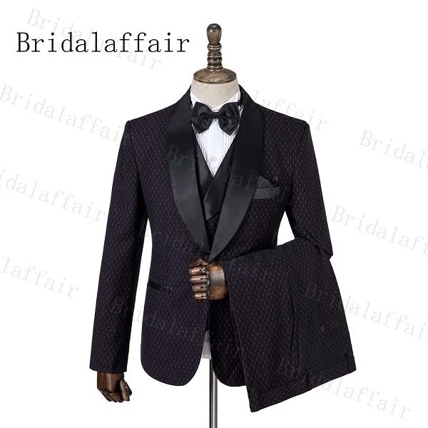 Bridalaffair Роскошные фиолетовые Цветочные блестящие лацканы мужские платье для свадьбы выпускного костюмы мужской костюм костюмы смокинг жениха 3 шт - Цвет: as image color