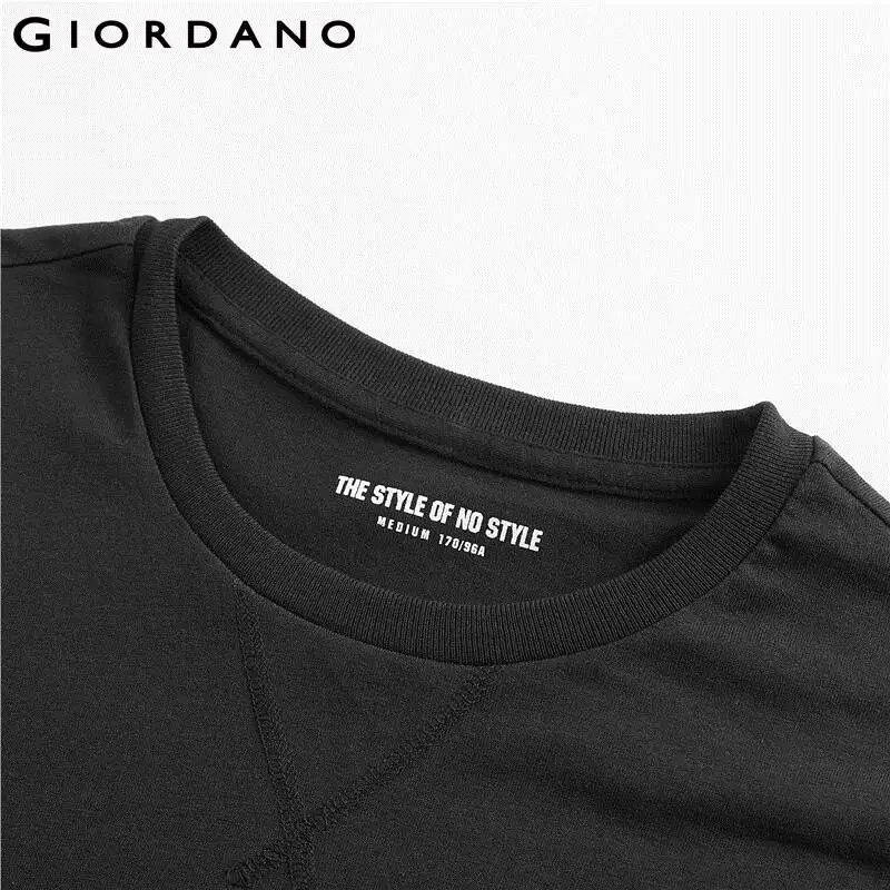 Giordano мужская футболка с добавлением рукавов, с круглым вырезом под шею, выполнены в нескольких цветовых вариантах