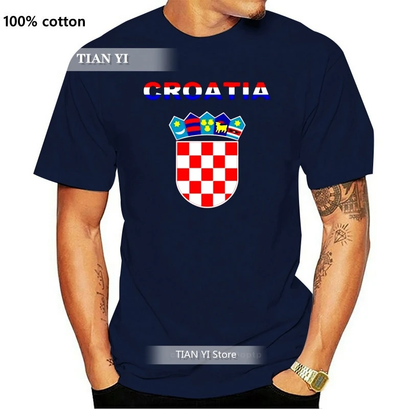 Croacia Escudo de Armas croata bandera hombres camiseta (negro) 2019 nuevo de talla grande para hombre de verano de manga corta hacer su - AliExpress