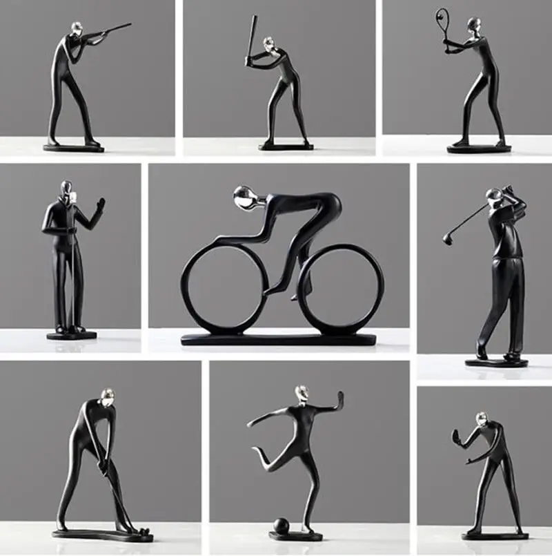 

Art Deco Sculpture Abstract Modern Resin Statue Figure Figurines Sports Statues