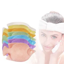 Спонж натуральный спонж Конняку в форме рыбы для очищения лица средство для умывания флаттер для очищения лица красота Очищающая губка для лица TSML2