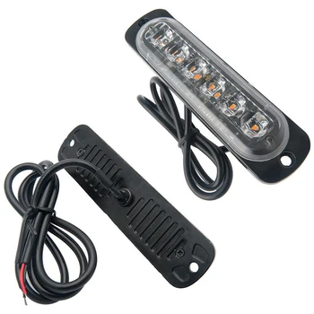 

10pcs Amber 6 LED Warning Fog Working Light Lamp 12V 18W Fog Warn Safety Urgent Bright Light Off-Road SUV Boat LED Lamp