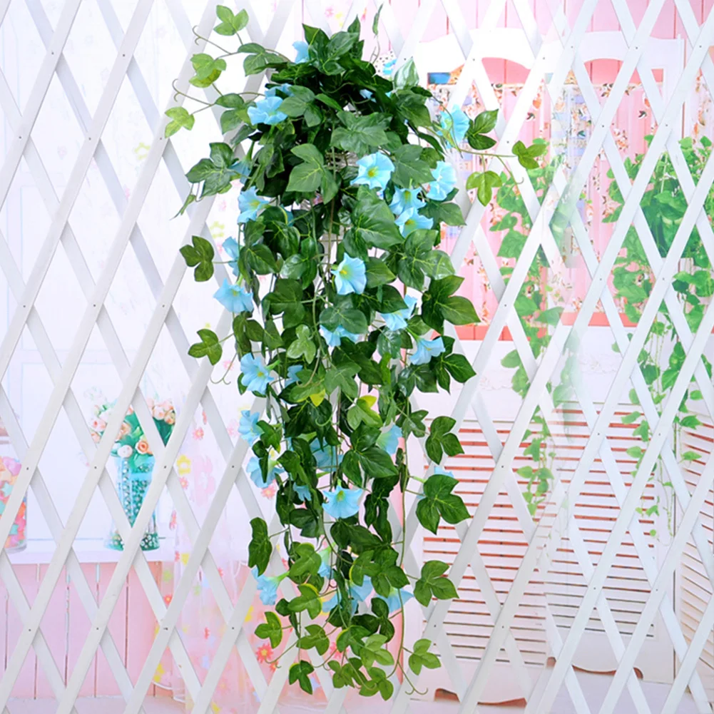 Гирлянда Morning Glory Vine вечерние гирлянды DIY подарок свадебный офис Сад домашний Декор настенный Искусственный завод отель - Цвет: Светло-голубой