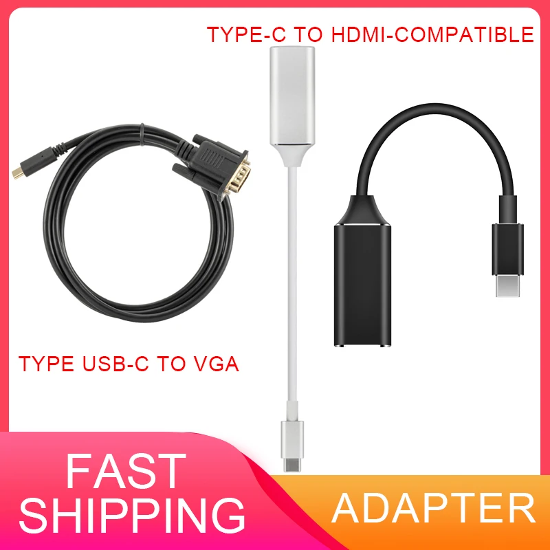 Tipo Usb-C A Vga 1.8M 1080P Tipo Usb-C A Vga Conversione Cavo Dati Per Il Nuovo Macbook Notebook Apple Da 12 Pollici Per Laptop