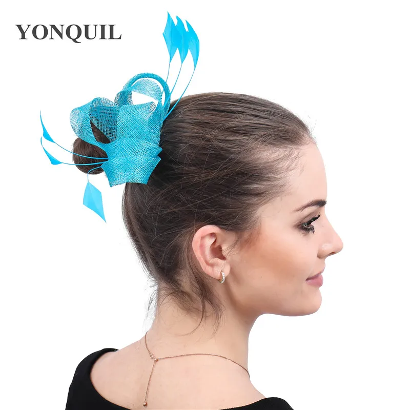 

Fashion Sinamay Wedding Headwear For Elegant Women Ladies Formal Hair Accessories Bride New Chic Party Dinner Headdress Hair Pin