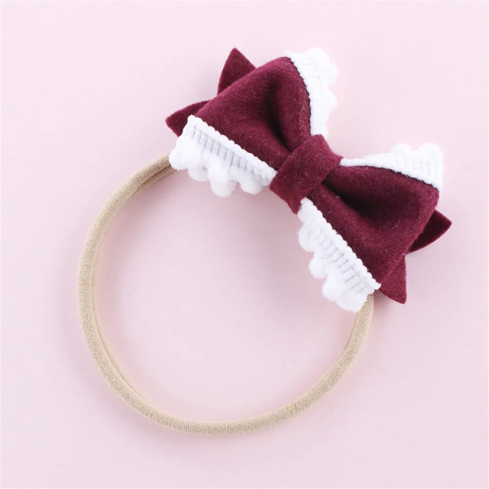 1pcs Lovely bow headbands for girls cute bows nylon headband soft elastic head band for girls Christmas Gift Hair Accessories