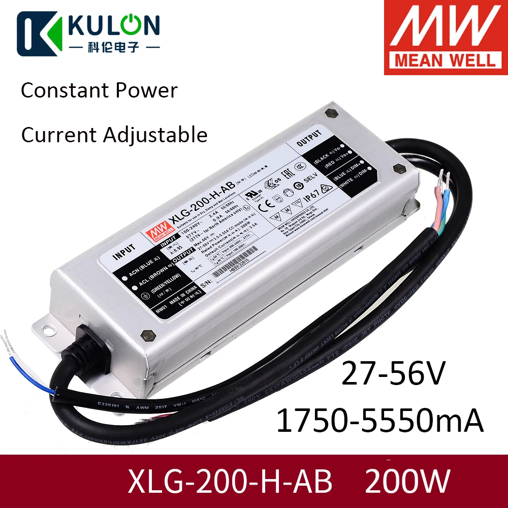 

Taiwan Meanwell Led Power Supply Xlg-200-h-ab Permanent Power Outdoors Waterproof Adjustable Light Band Pfc Driver