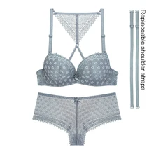 Женское сексуальное нижнее белье WEIYESI, кружевной комплект с бюстгальтером, пуш-ап, удобный бюстгальтер на косточках и трусики, сексуальное нижнее белье