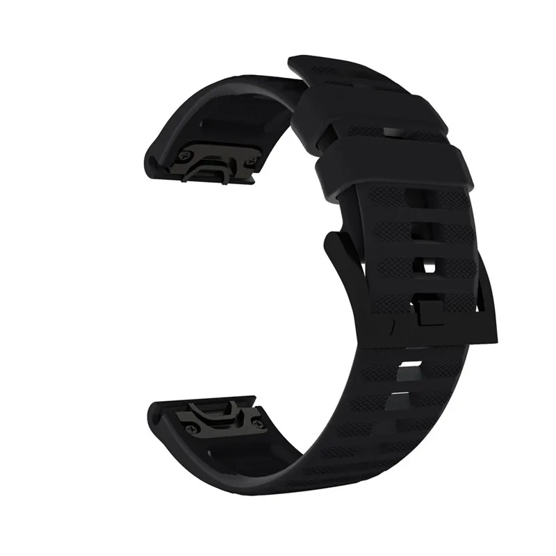 22 мм ремешок для часов для Garmin Fenix 6 часы Quick Release силиконовый ремешок Easyfit - Цвет: Черный